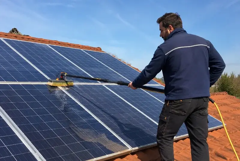 Nettoyage et entretien de panneaux solaires au Tour-du-Parc